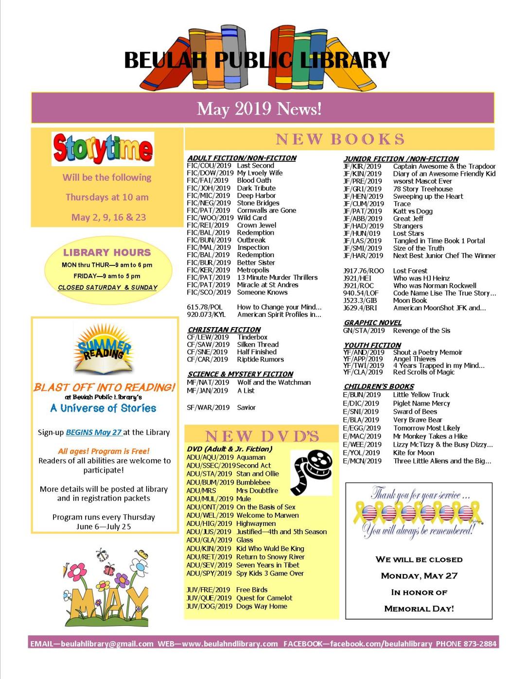 May 2019 Library News